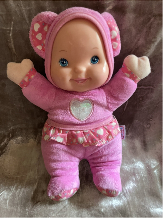 Baby First Other - Baby's First Pink Plush Soft Body Baby Doll Goldberger Heart Teddy Bear Ears